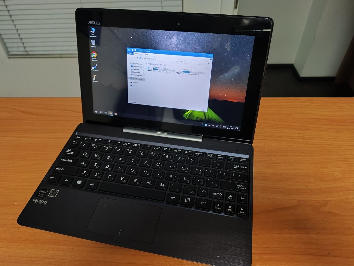 Asus T100TF Transformer book win10, ssd32, hdd500