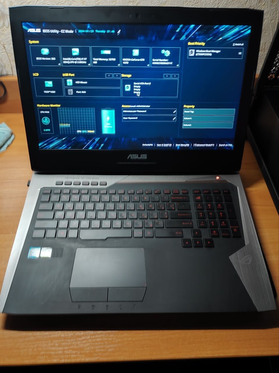 Asus Rog G752VSK i7-7700HQ Gtx 1070 8gb