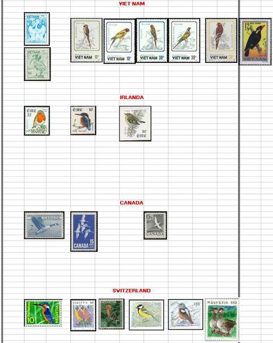 Vendo ou troco Selos (Tema Aves Mundiais) 2/4