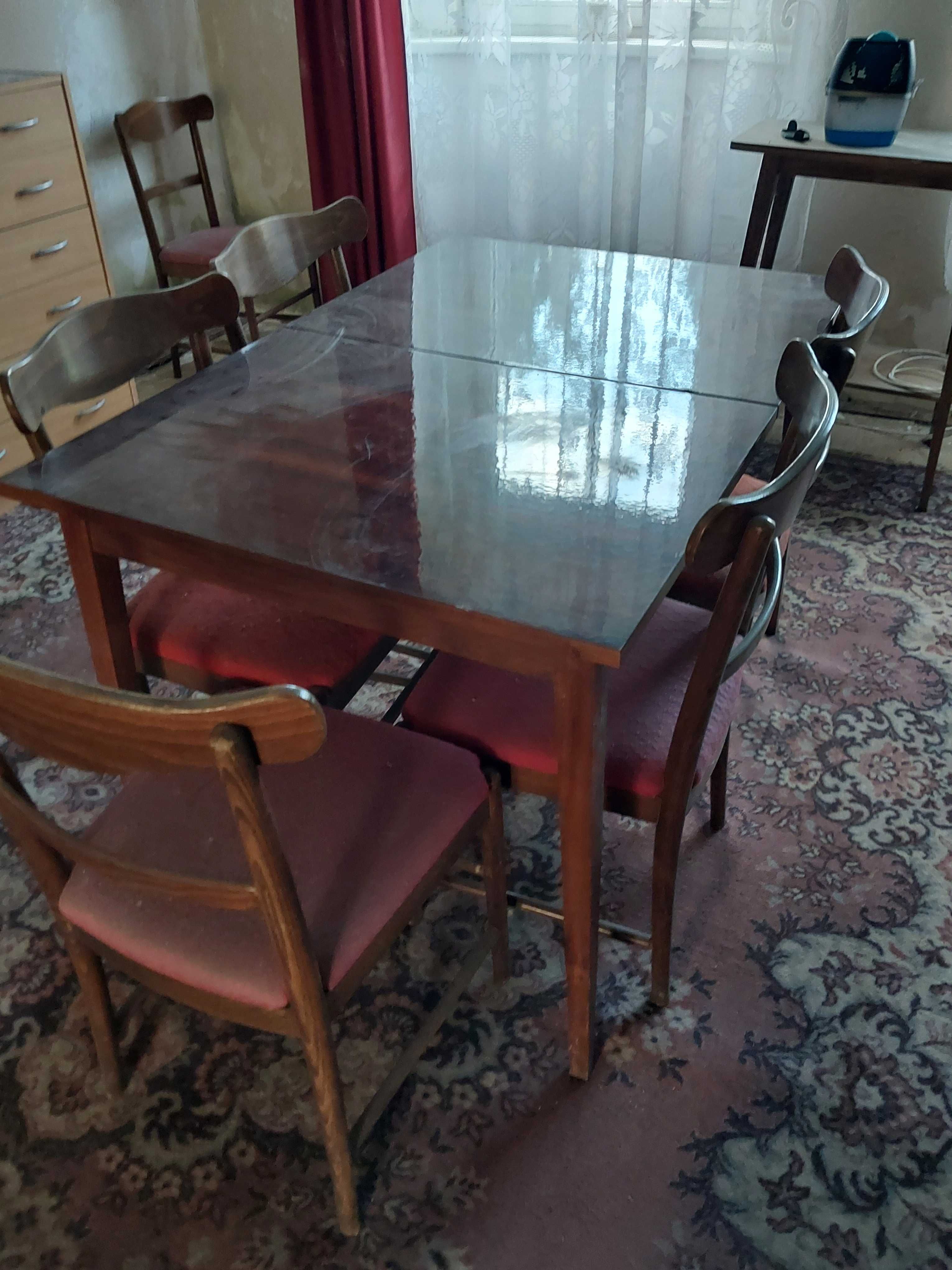 stół połysk vintage PRL