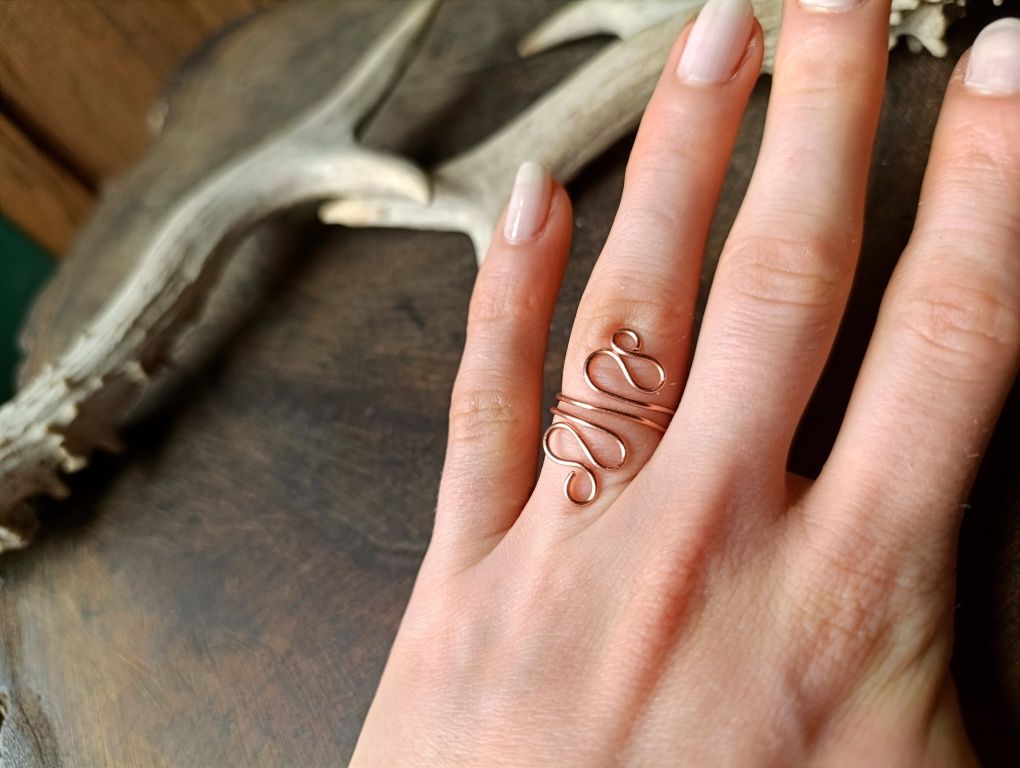 Miedziany pierścionek handmade miedź