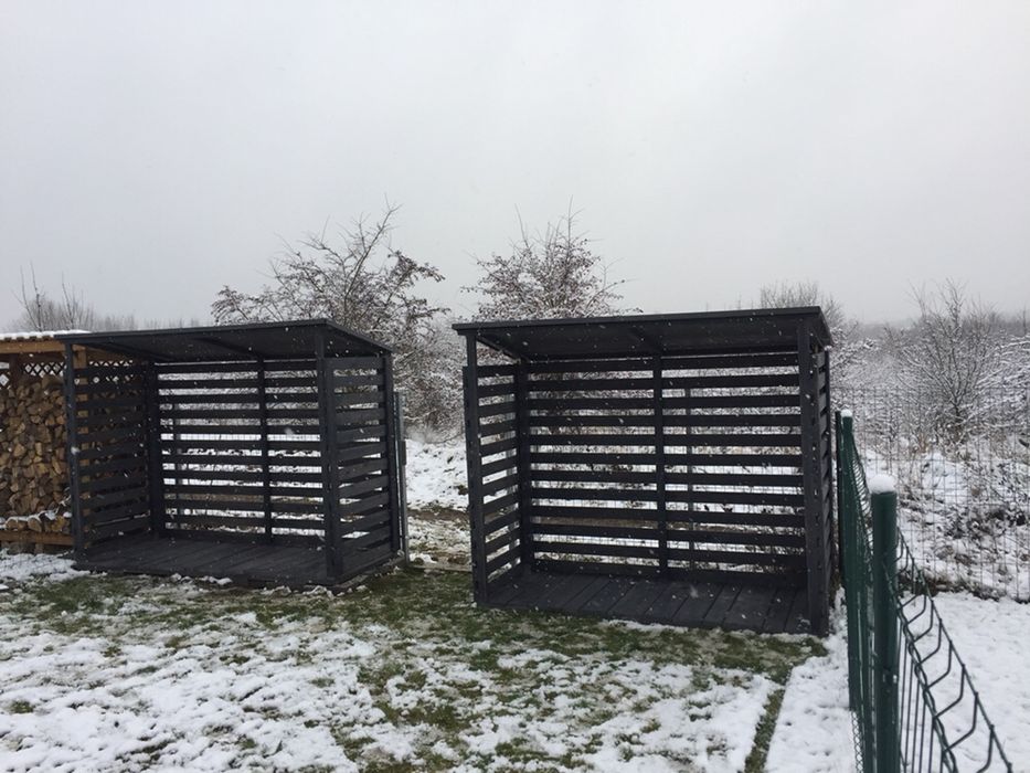 Drewutnia,wiata na rowery śmietniki