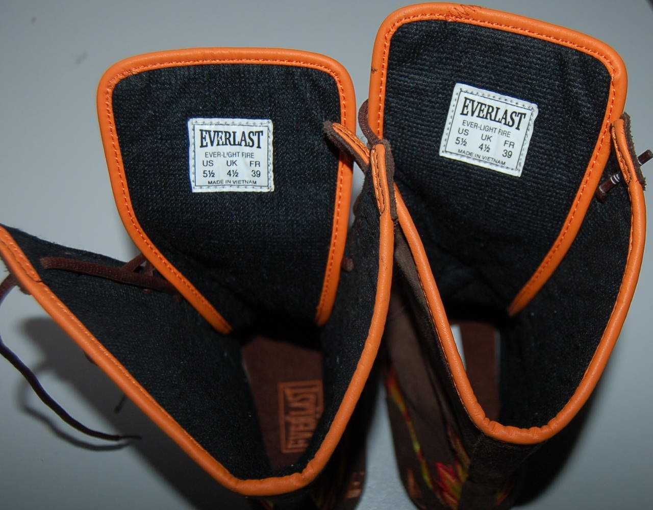 BUTY EVERLAST 5 i1/2,250mm,r38 sportowe do boksu skóra zamsz,jak nowe