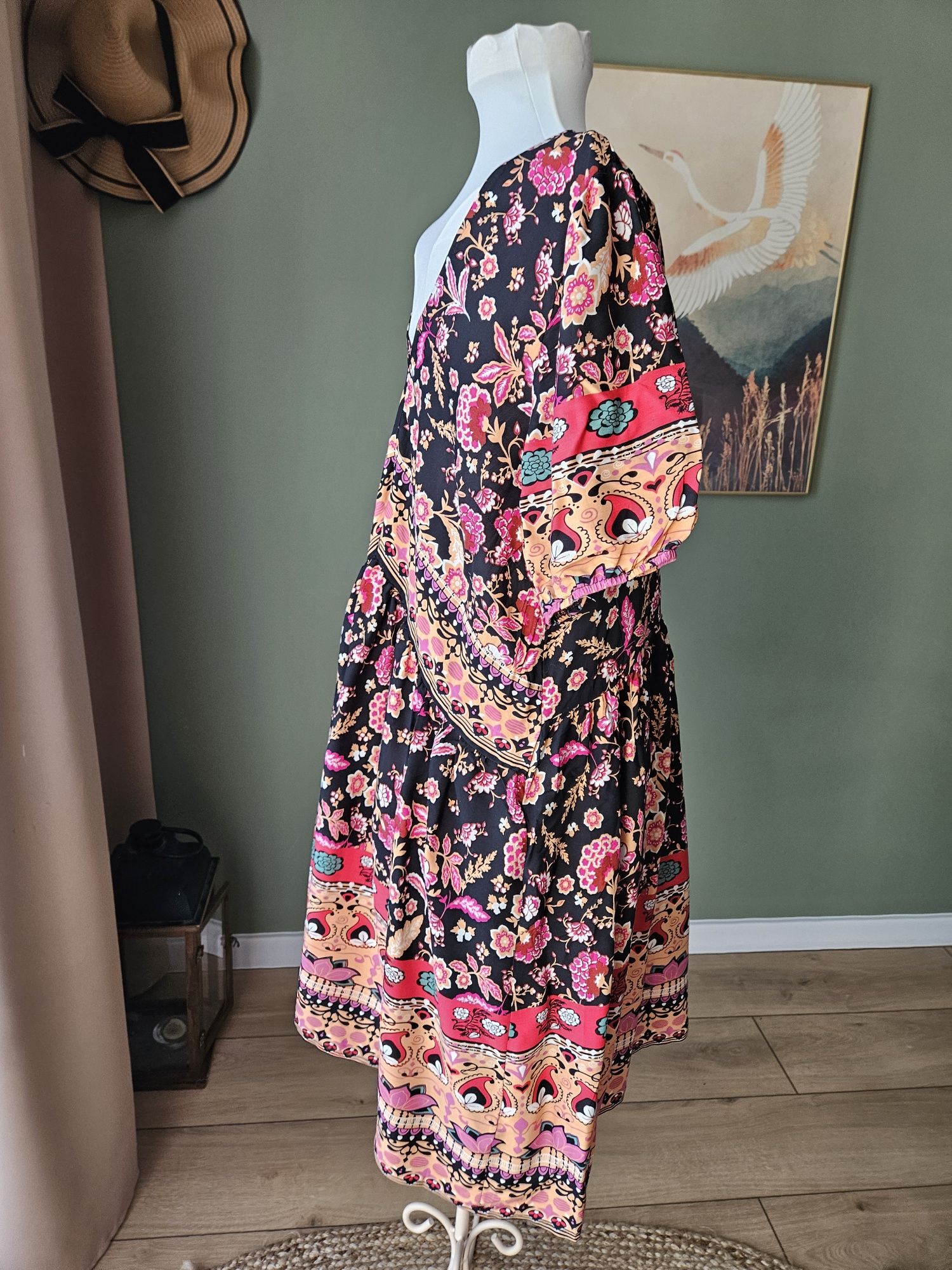 Nowa boho sukienka damska z metką – etno/hippie/orient  L kolorowa