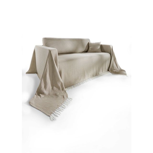 bonprix delhi dzianinowa narzuta na łóżko sofę z frędzlami 250x330