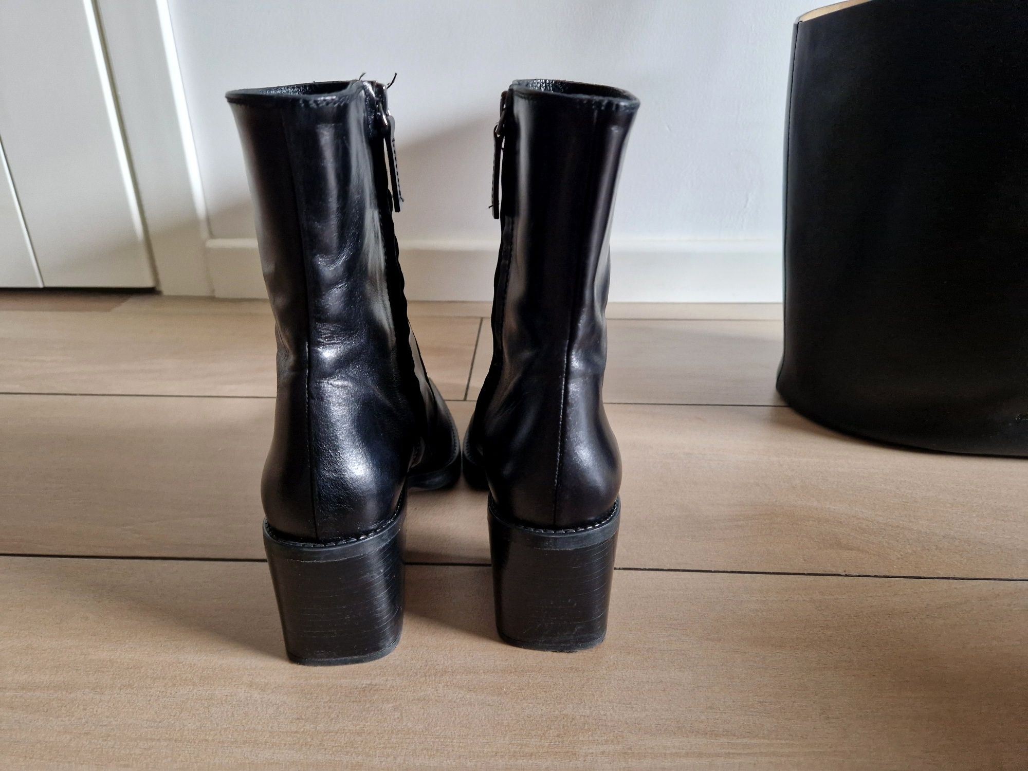 Massimo Dutti  r 38 botki i torebka skóra
