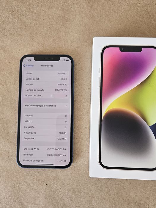 Iphone 12 128GB. Bateria 74%. Muito bom estado