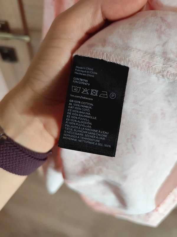 midi śliczna sukienka w kwiatuszki guma na biuście xs H&M