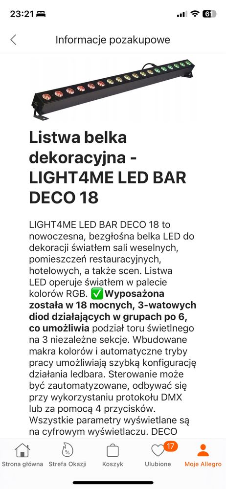 led bar listwa świetlna dekoracyjna LIGHT4ME LED BAR DECO 18