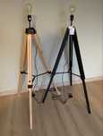 Lampa podłogowa LOFT drewno-metal