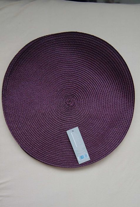 Mata/podkładka na stół pleciona  średnica 38 cm nowa komplet 4 sztuki