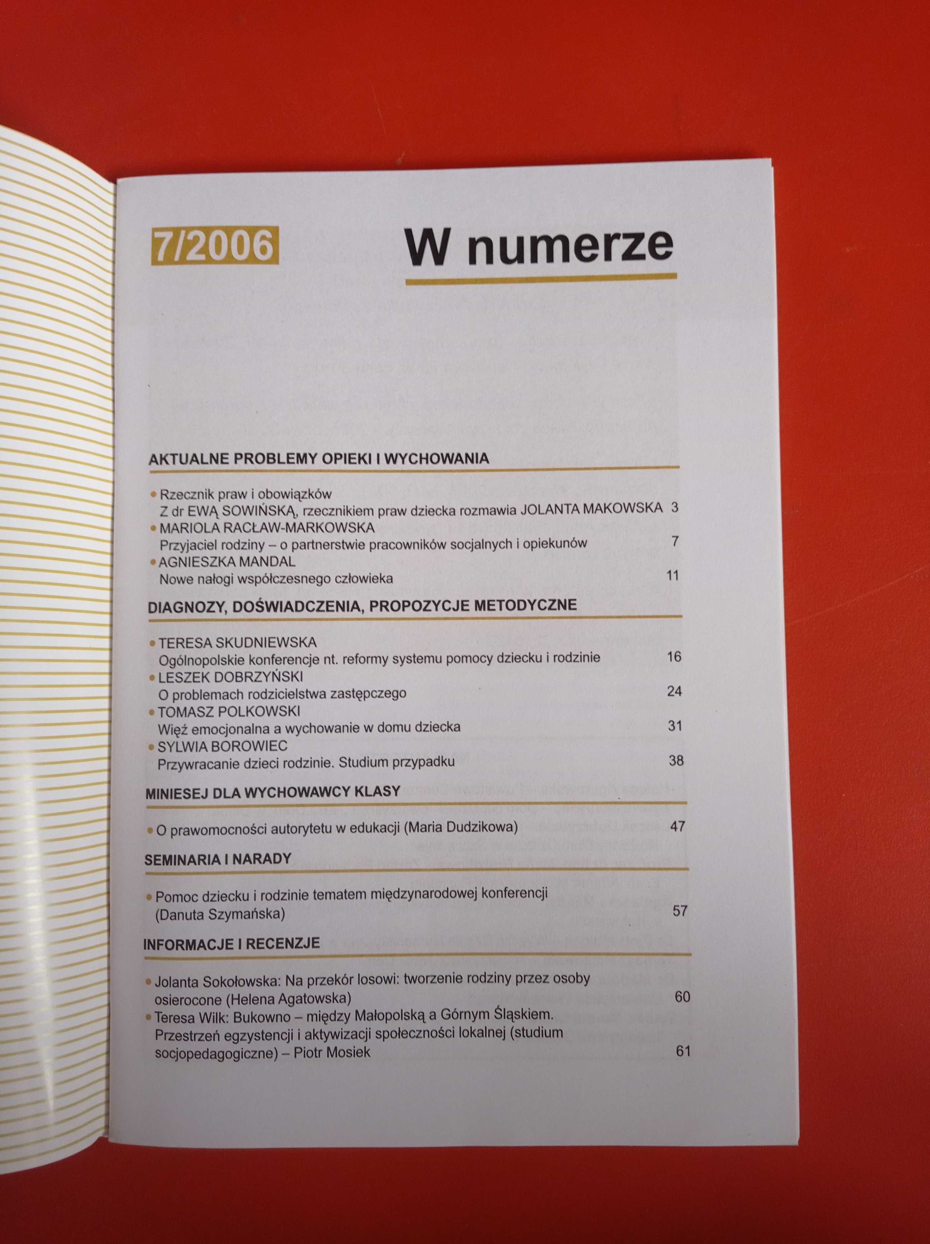 Problemy opiekuńczo-wychowawcze, nr 7/2006, wrzesień 2006