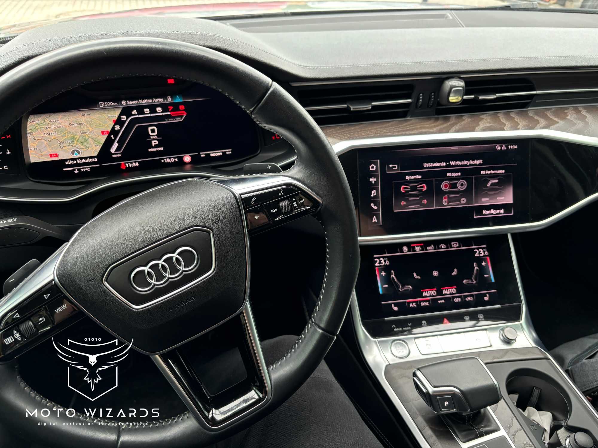 AUDI USA A6 A8 Q7 Q8 Carplay Android Auto Google Maps Sportowe Zegary