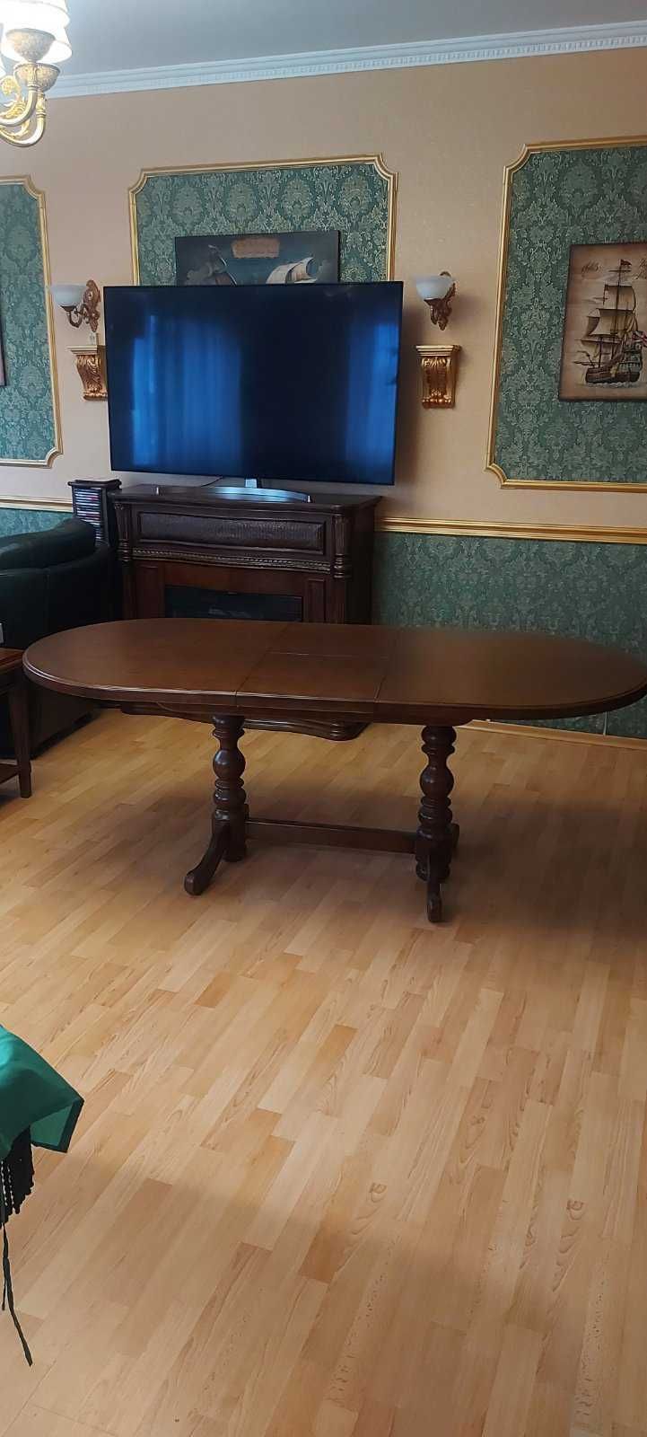 Стол обеденный деревянный раздвижной овальный