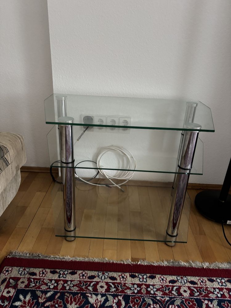 Szklany stolik rtv pod telewizor szklo