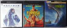 Zestaw 3 filmów 4K UHD Blu-Ray "Furiosa" "Aquaman 2" "Meg 2" STEELBOOK