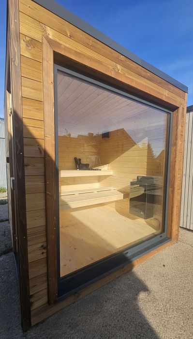 Sauna wolnostojąca drewniana ogrodowa NA JUŻ piec elektryczny 9kW 2x2m