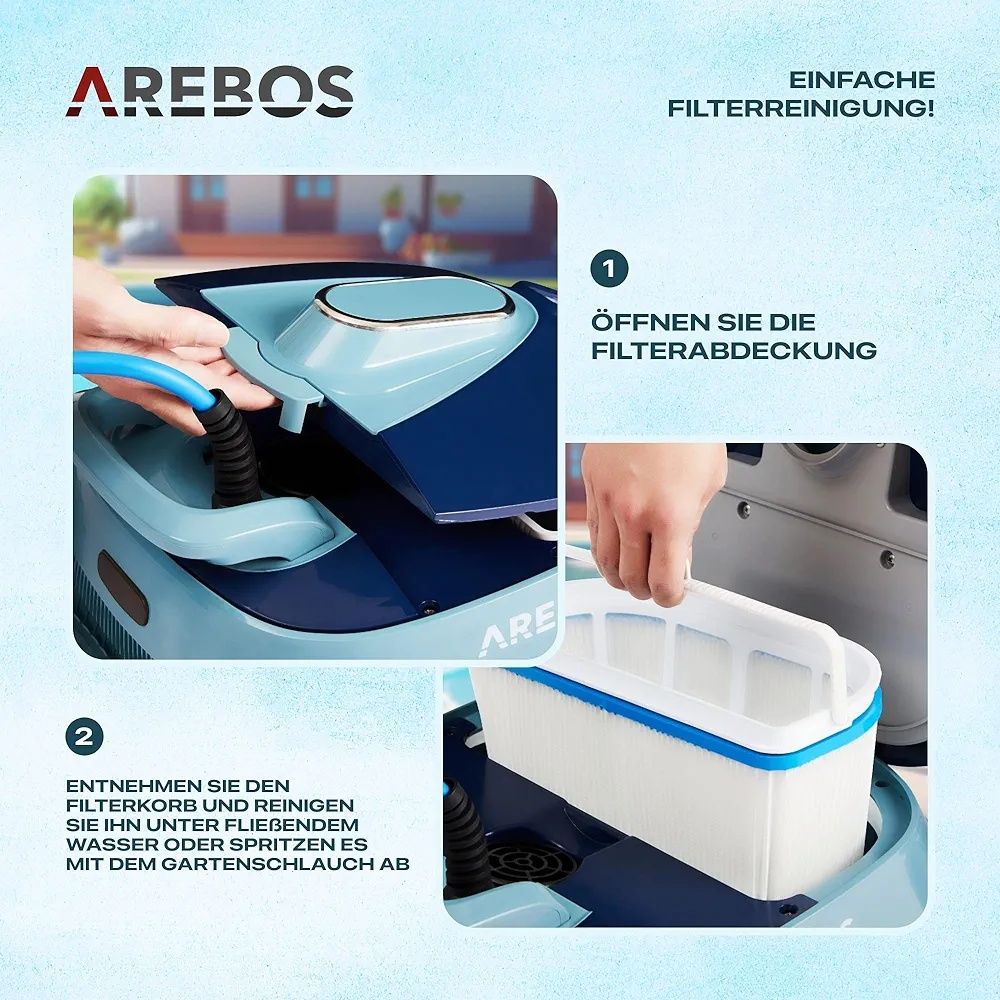Automatyczny robot basenowy Arebos | Pool Runner do basenów do max. 50