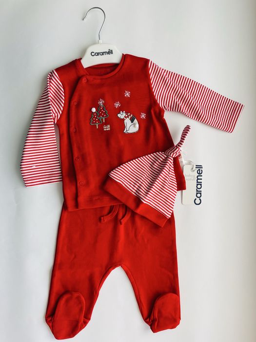 Pajacyk niemowlecy swiateczny z czapka