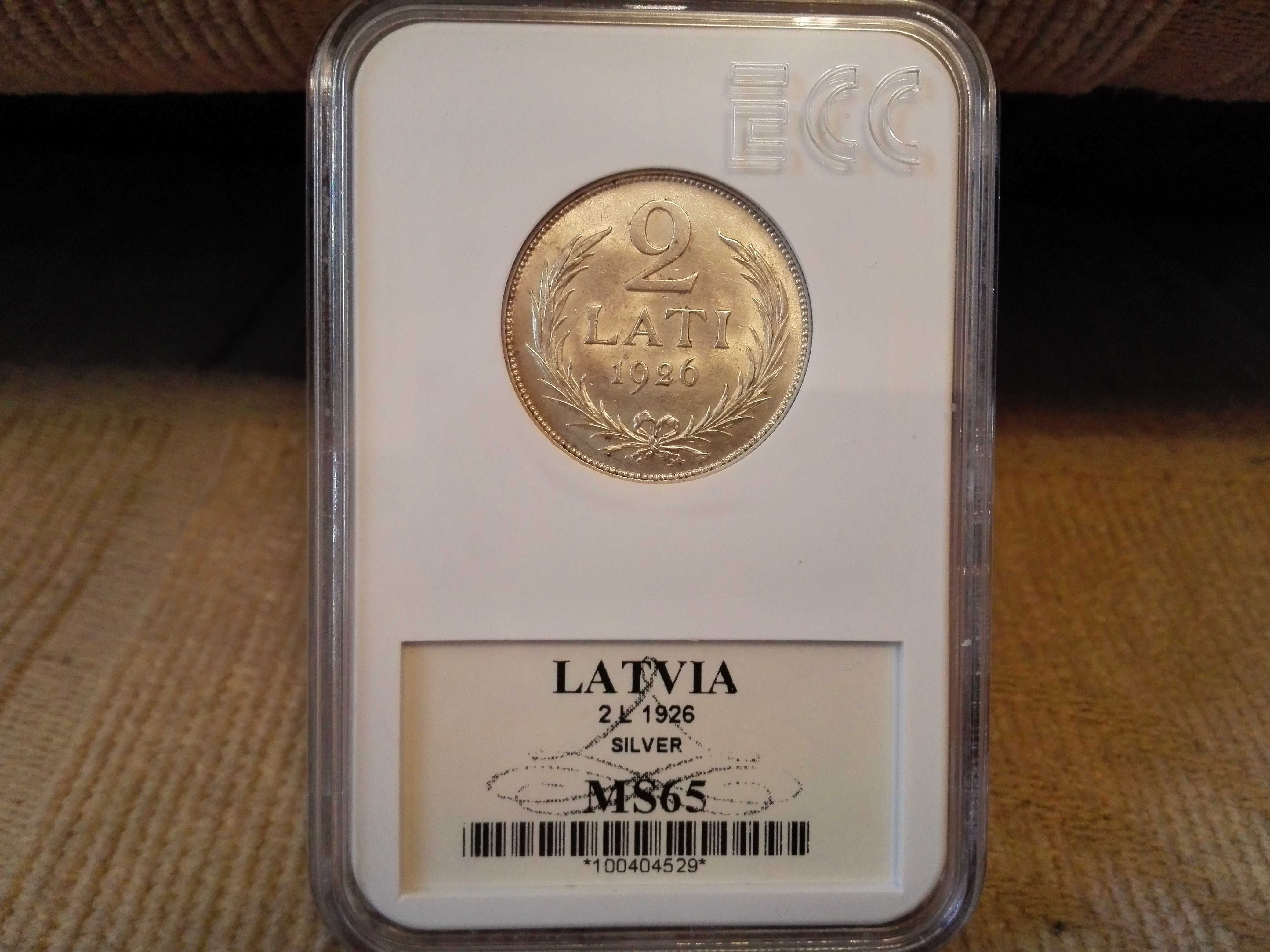 Łotwa 2 Lati 1926 moneta srebrna