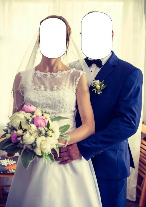 Biała Suknia ślubna Agnes 11988, rozmiar 34-36, TREN, WELON, dodatki