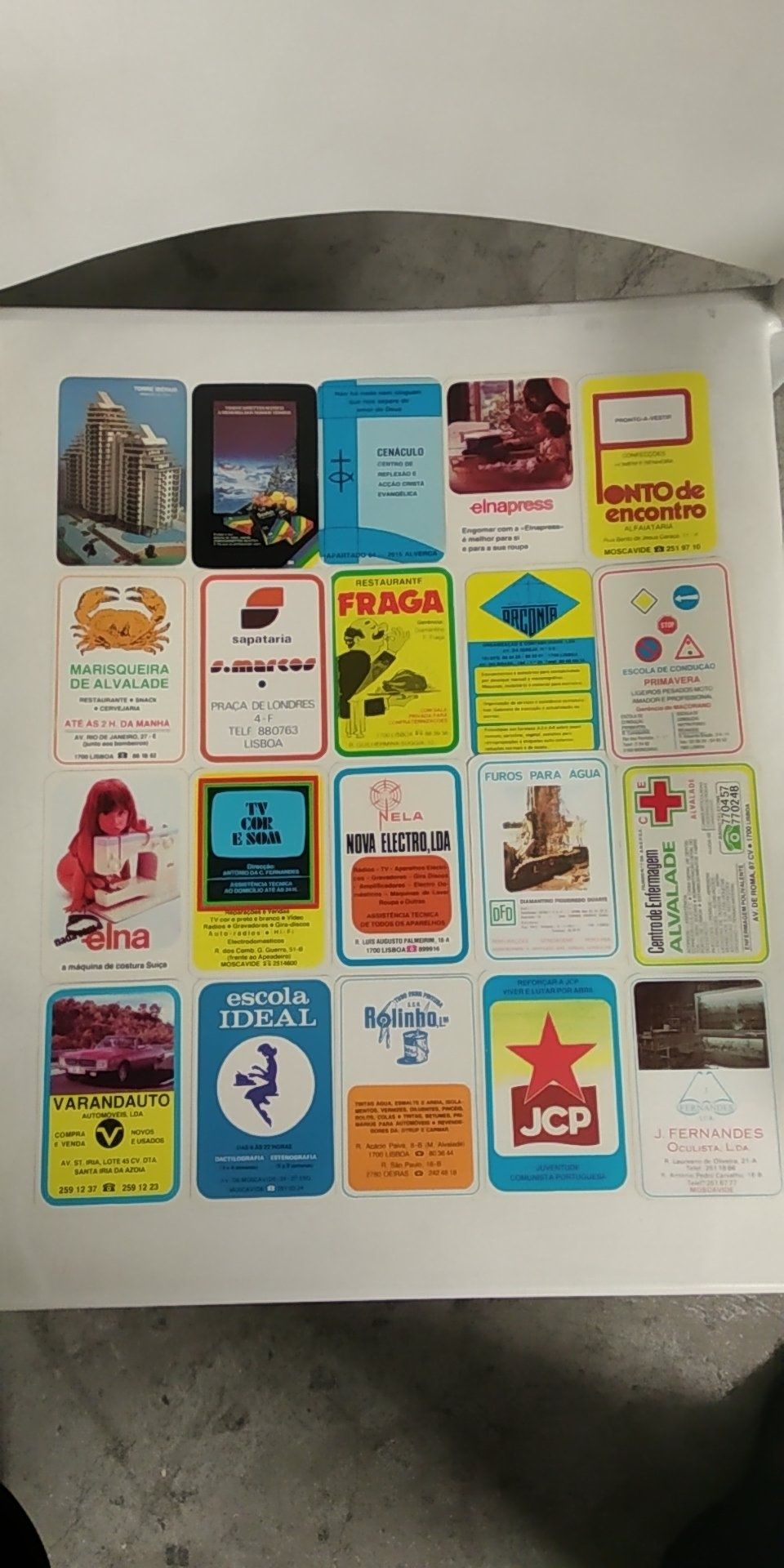 Calendários de bolso antigos de 1983