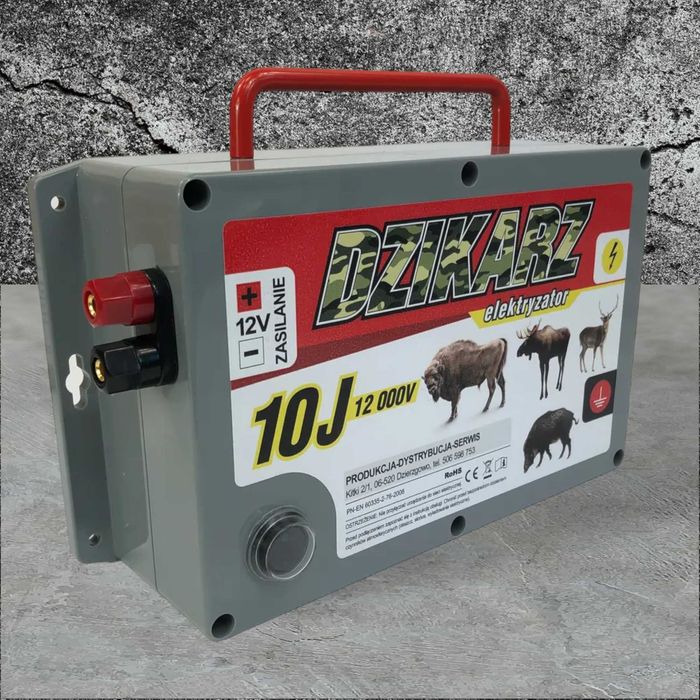PASTUCH na DZIKI, wydry, jelenie 12/230V, DZIKARZ 10J - TURBO MOCNY