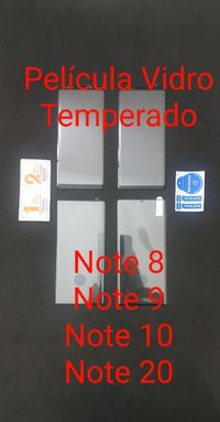 Película em vidro temperado Note 8 - Note 9 - Note 10 - Note 20