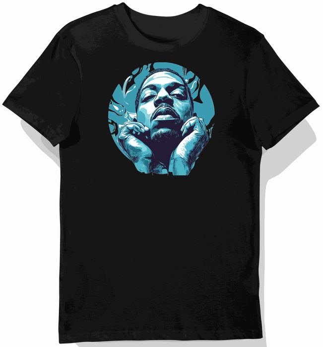 Koszulka męska czarna z nadrukiem Jay-Z w rytmie rapu L