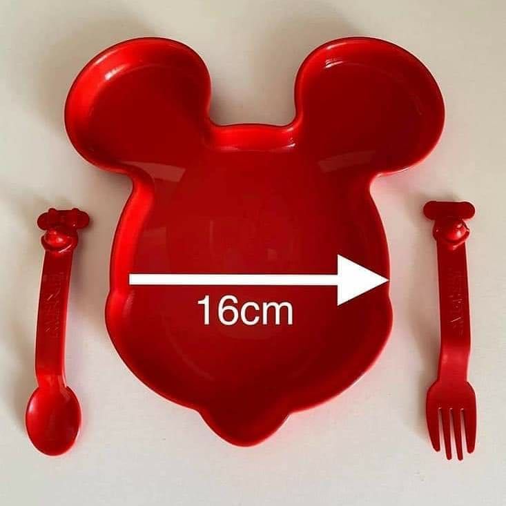 Prato Mickey + Talheres Tupperware