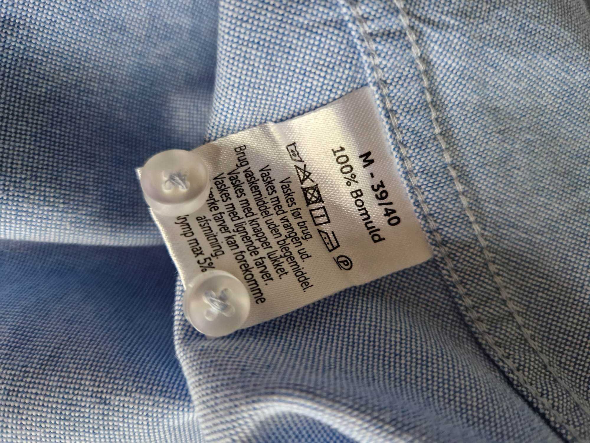 Koszula oxford jakość premium męska regular fit M 39/40 niebieska