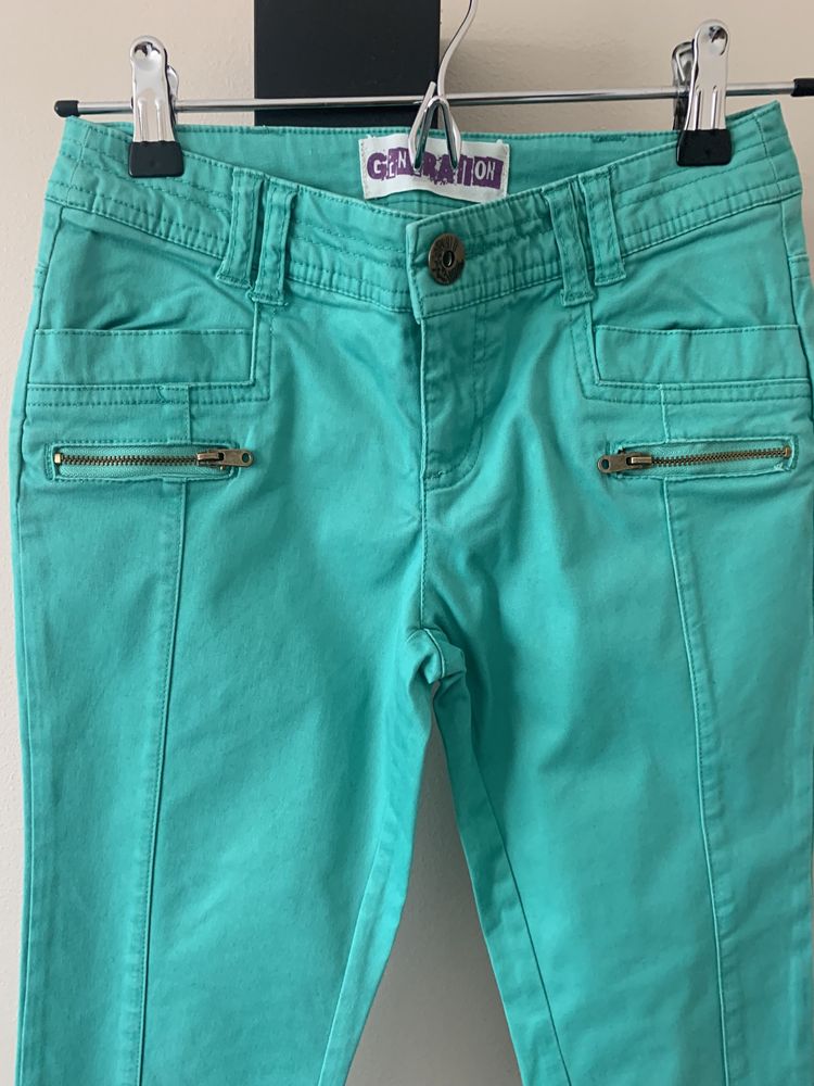 Generation spodnie 7/8 rurki skiny zielone r. r. 140 10 lat
