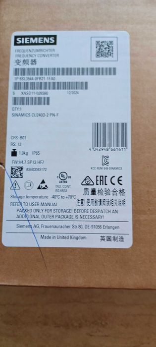 Siemens SINAMICS G120D CU240D-2PN-F1P 6SL3544-OFB21-1FAO ew. z falown.