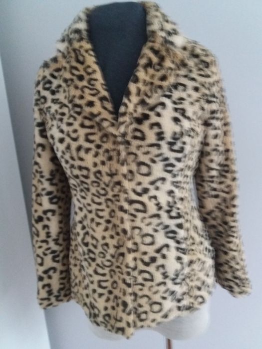 Marynarka żakiet kurtka panterka imitacja futerka bardzo miękka M /L