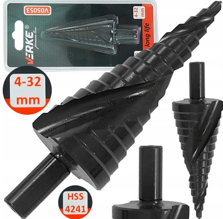 Wiertło Stopniowe Stożkowe 4-32mm Wiertarka