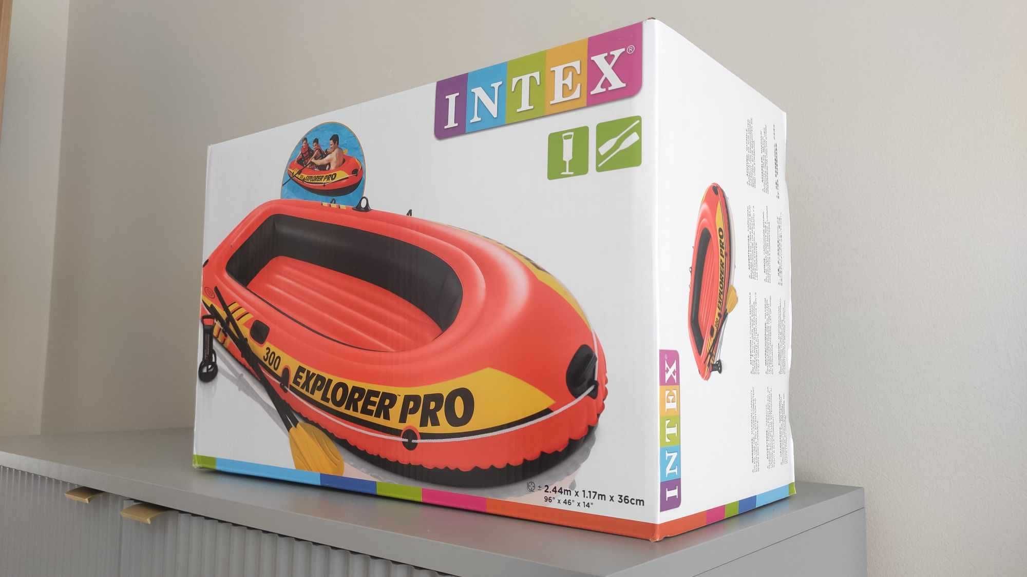 Ponton INTEX Explorer Pro 300 - Nowy, Na gwarancji / 2x wiosło, pompka