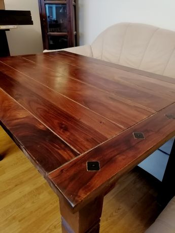 Stół ława lite ciemne drewno