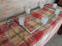 Candeeiro de Tecto Moderno com 6 Focos em Vidro Fosco