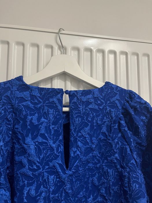 niebieska chabrowa bluzka elegancka scandi unikat vintage XS/S