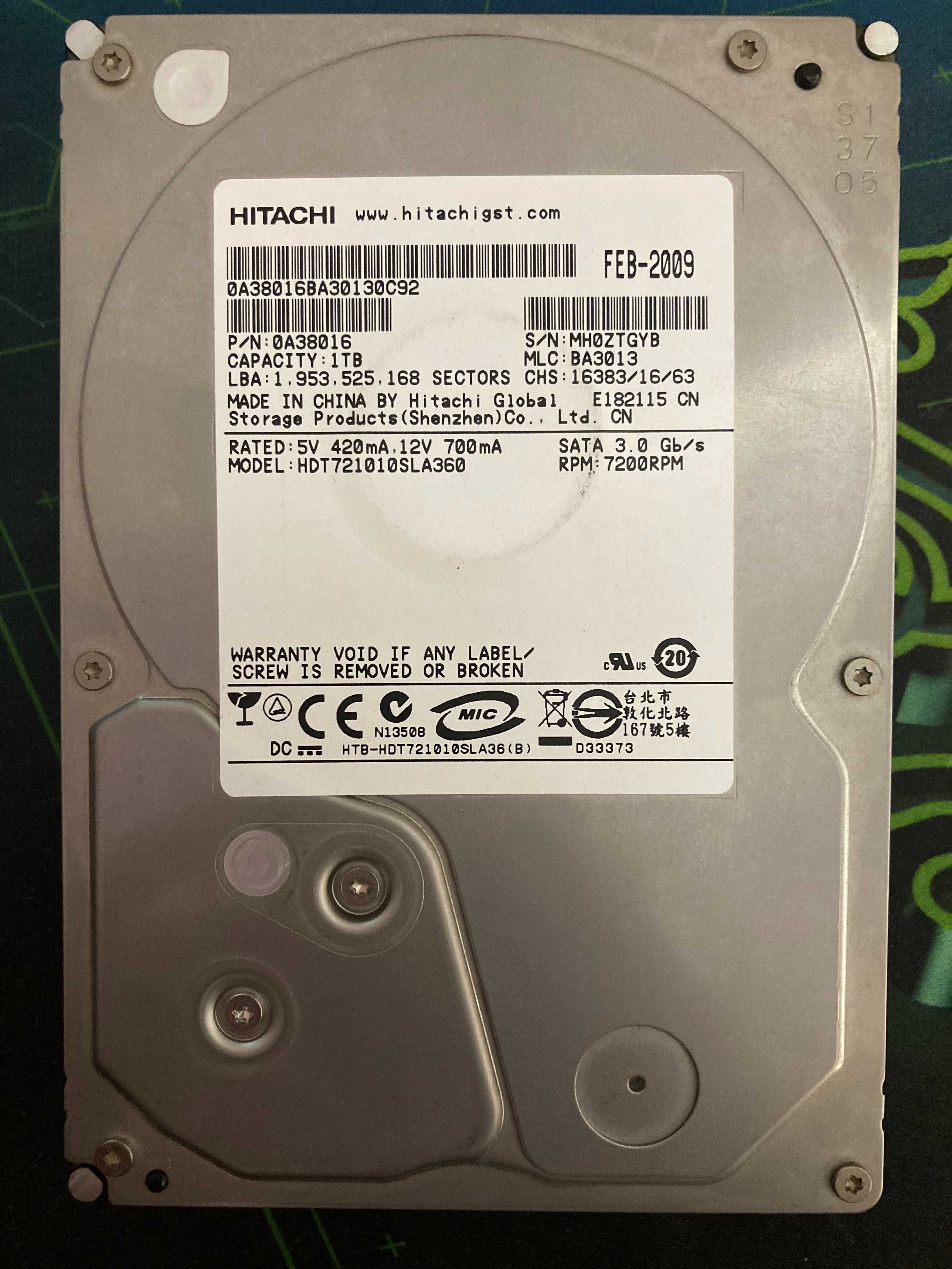 HDD Hitachi HDT721010SLA360 1 TB 3,5" жорсткий диск