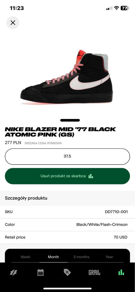 NIKE BLAZER Mid "77 Black Atomic Pink (GS)
