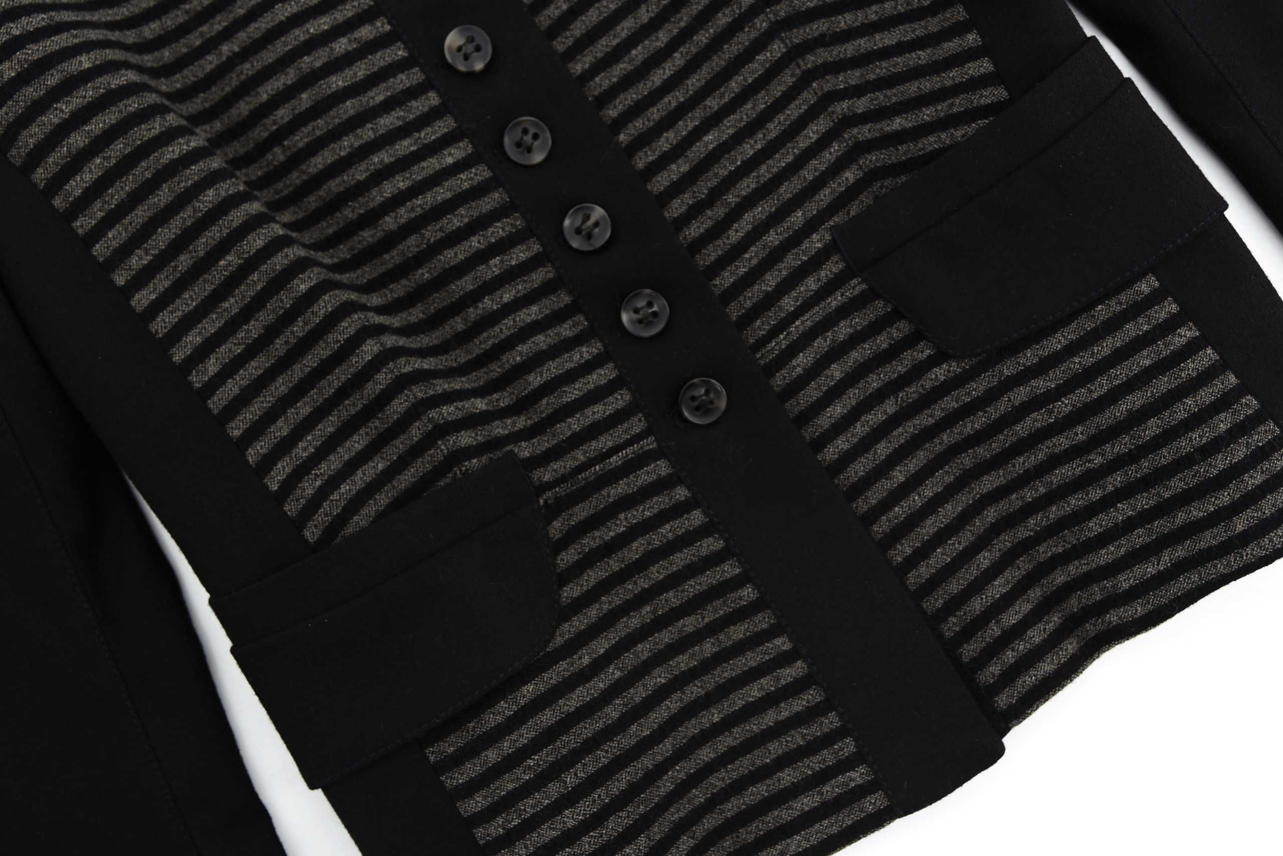 HUGO BOSS marynarka damska żakiet blezer wełna w paski vintage 40
