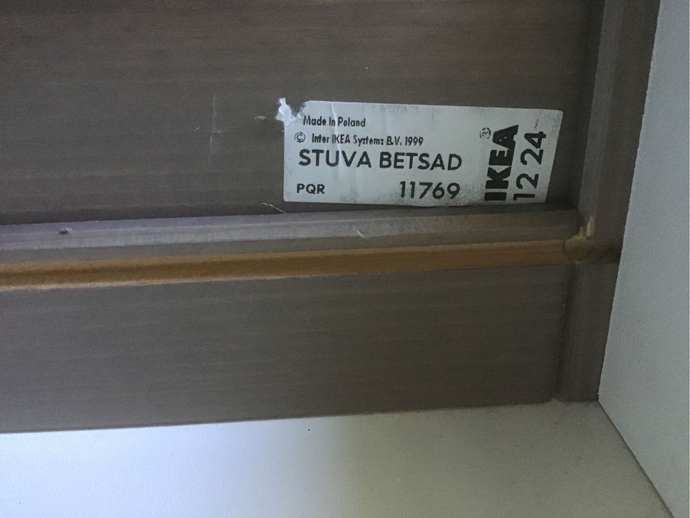 IKEA STUVA BETSAD szafka/komoda 60x32cm drewno sosna szary brąz