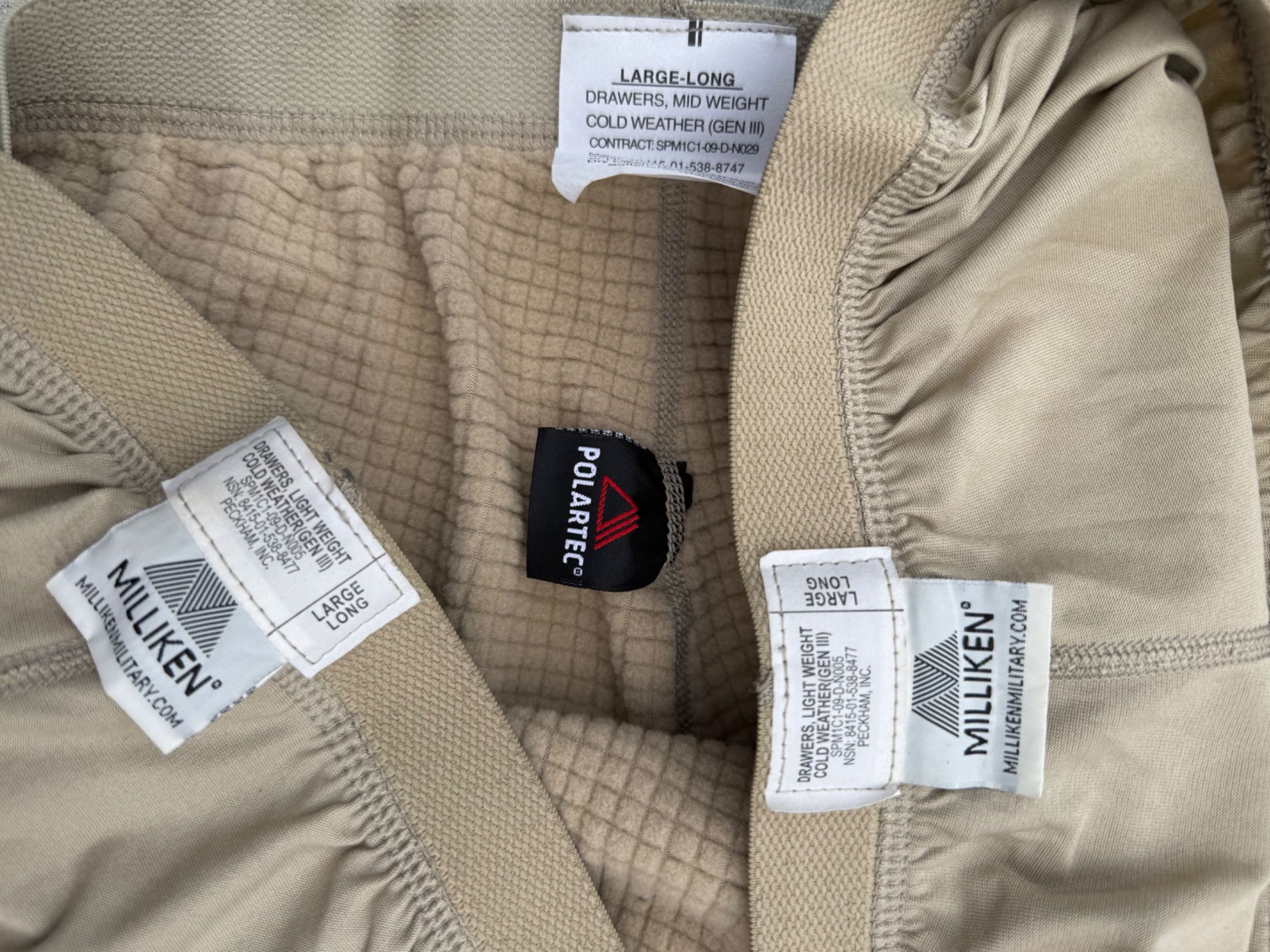Термобілизна армія США Level 1 та 2 cold weather Polartec J1/7