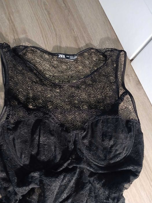 body czarne koronkowe Zara M