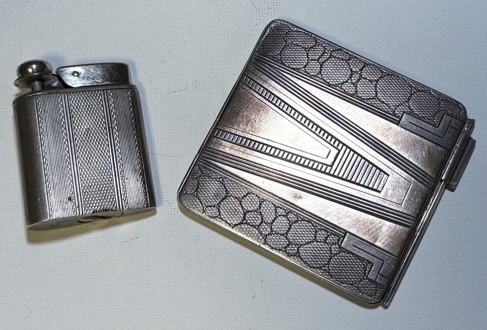 Puderniczka i Perfumetka SEMIA Art Deco 1925 r. Srebro 2 Warszawa