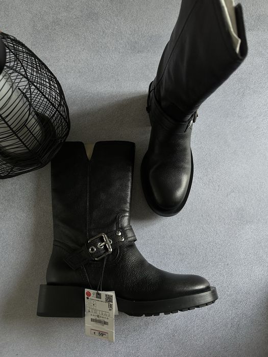 Шкіряні ботінки zara