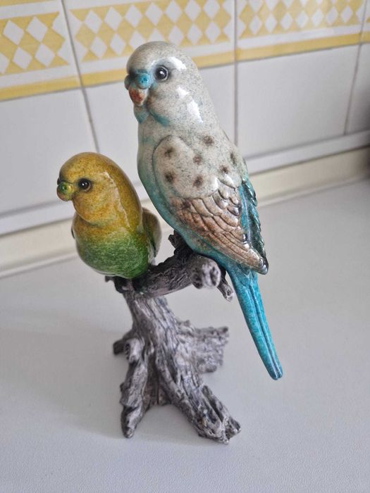 Ceramica dois periquitos australianos