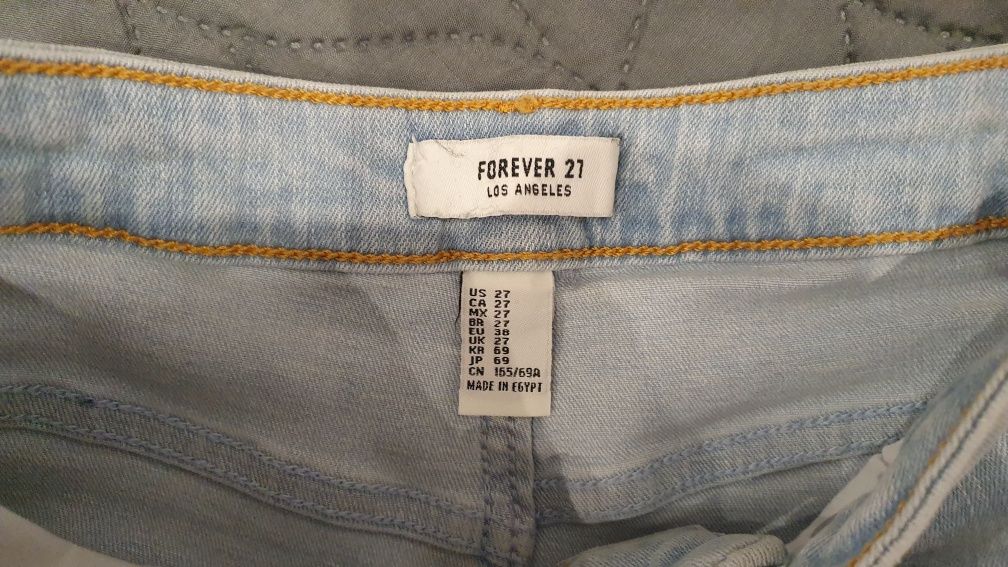 Szorty krótkie spodenki Forever 21 jasne jeansowe 38