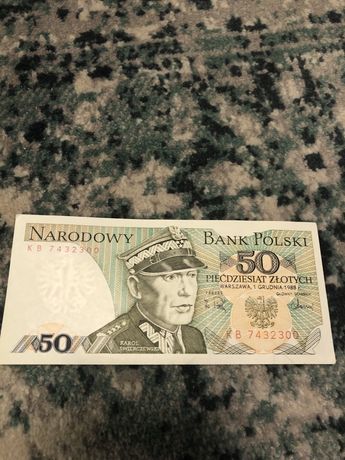 banknot 50 zl z roku 1988 seria KB